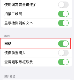 若尔盖苹果手机维修网点分享iPhone如何开启九宫格构图功能